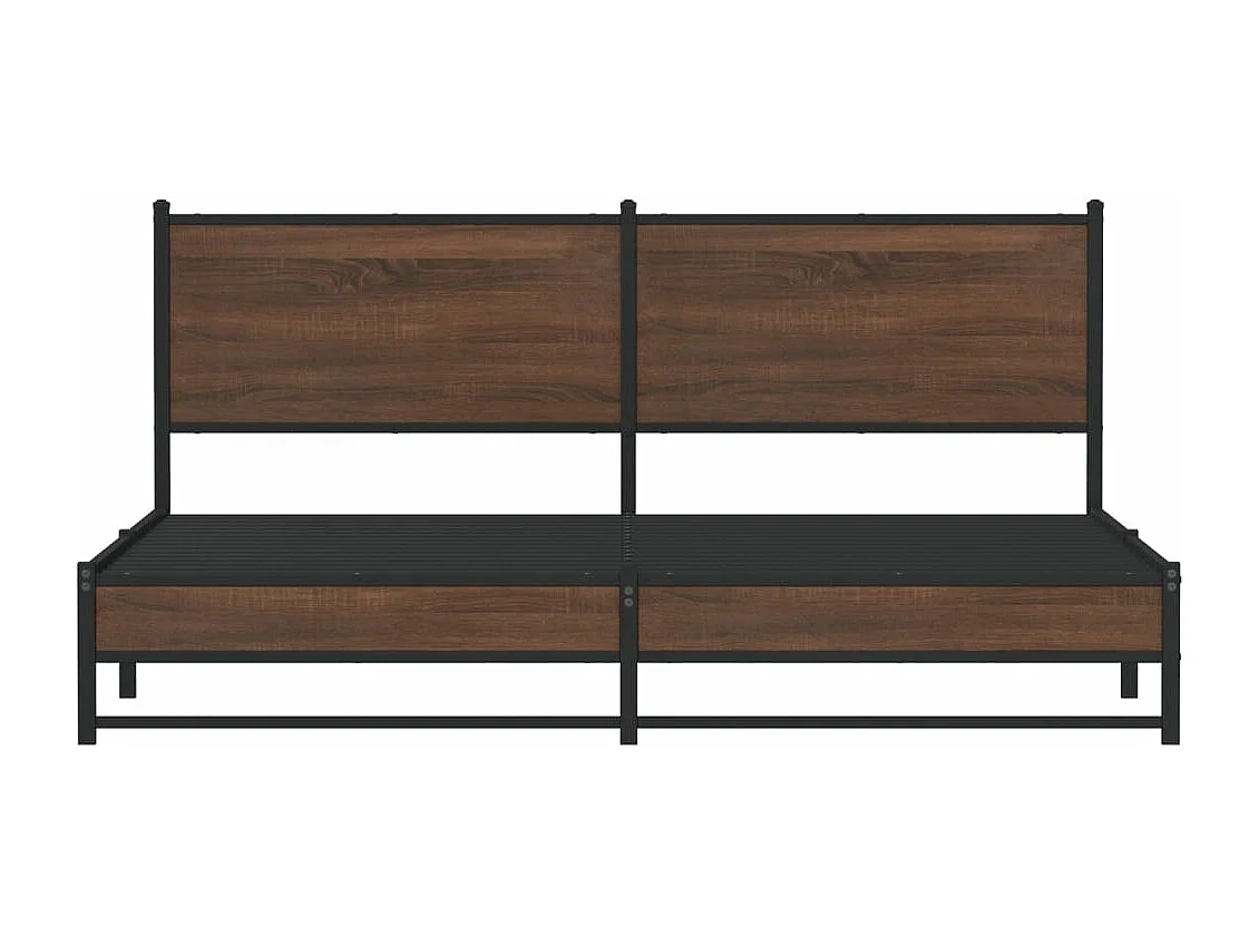 Cadre de lit en métal sans matelas chêne marron 183x213 cm
