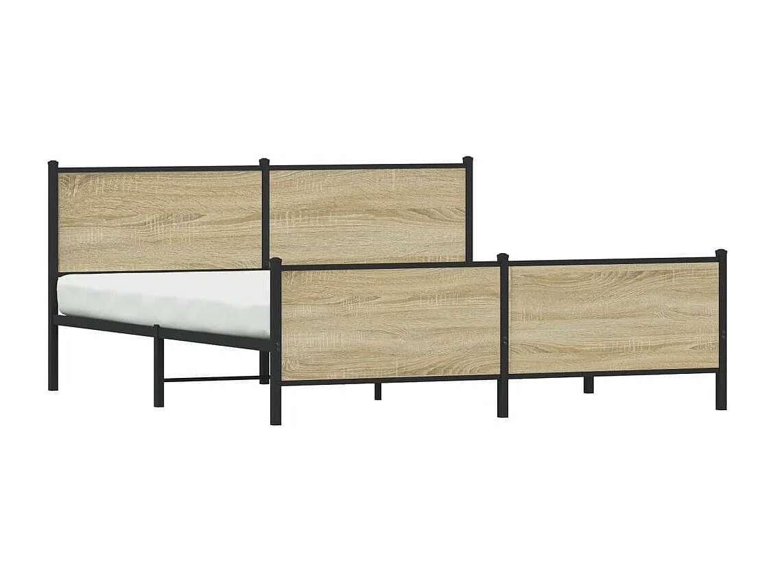 Cadre de lit en métal sans matelas chêne sonoma 180x200 cm