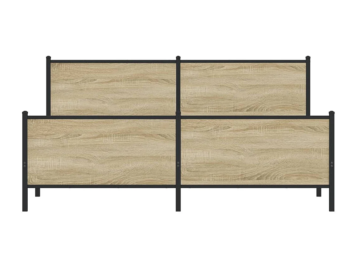 Estrutura de cama sem colchão 180x200cm metal carvalho sonoma