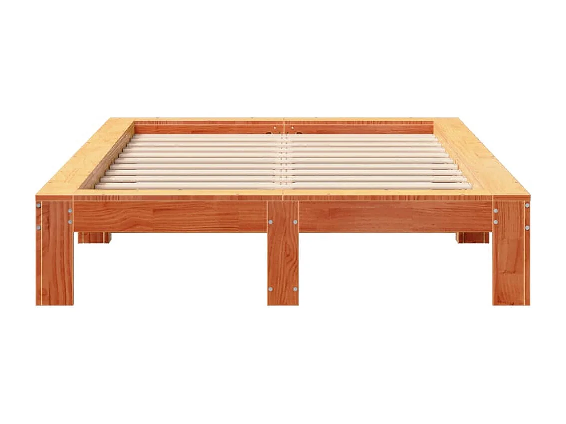 Estructura de cama sin colchón madera maciza marrón 120x190 cm