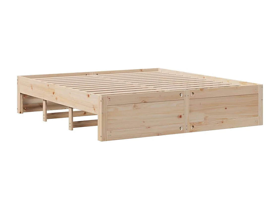 Cama con cajones sin colchón madera maciza de pino 200x200 cm