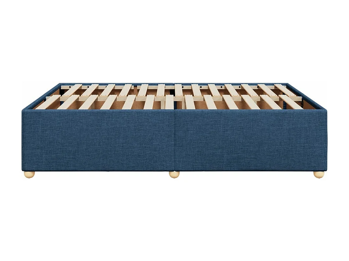 Estrutura de cama sem colchão 140x190 cm tecido azul