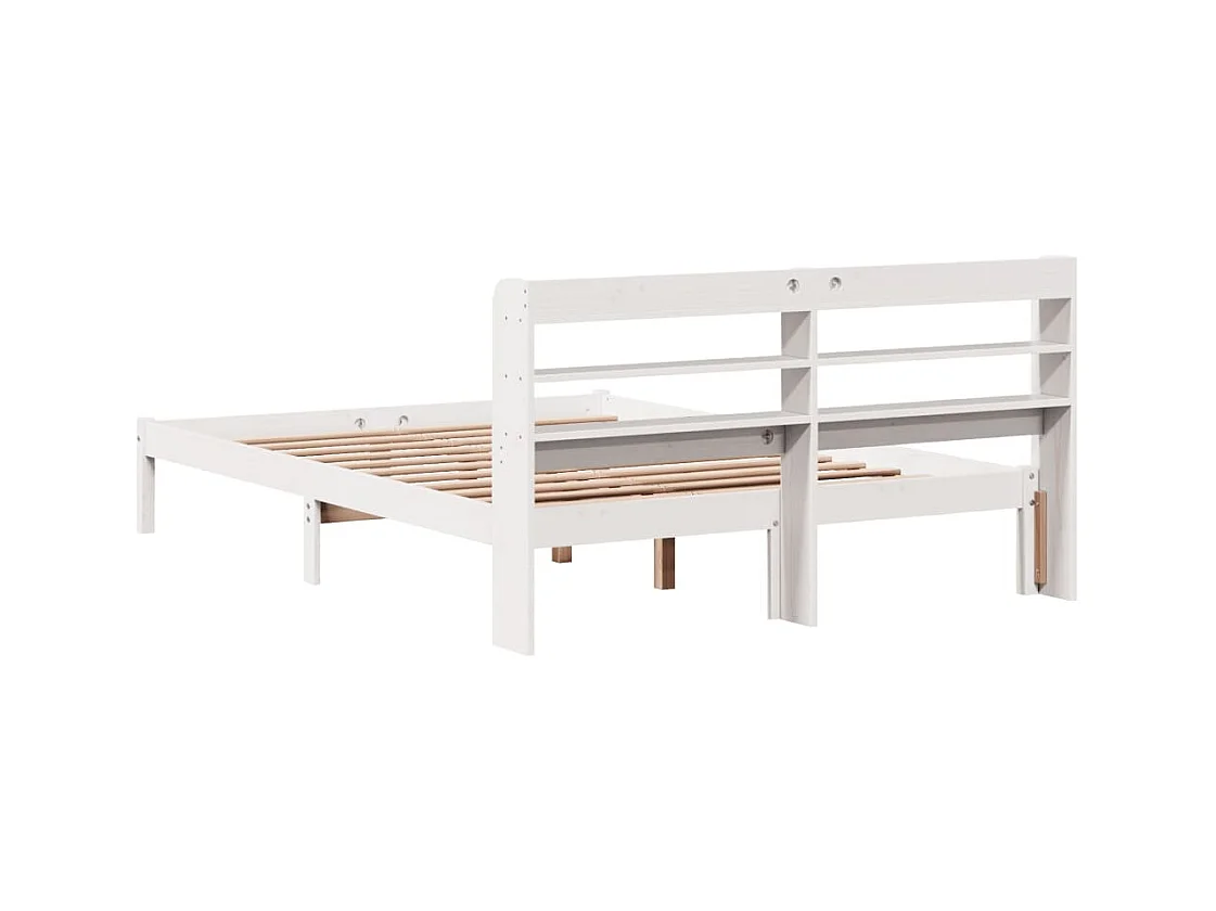 Cadre de lit sans matelas blanc 120x190 cm bois de pin massif