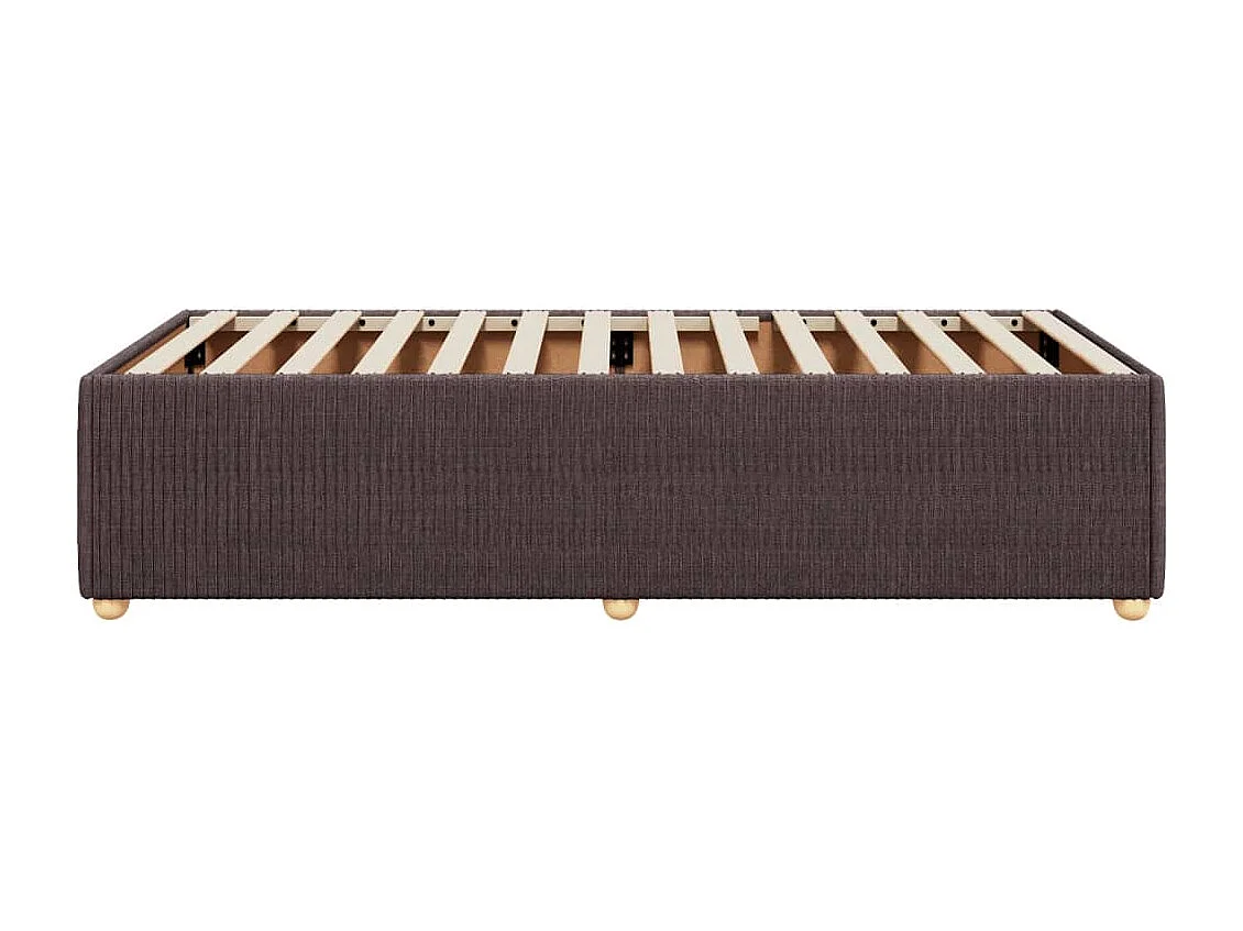 Estrutura de cama 100x200 cm tecido castanho-escuro