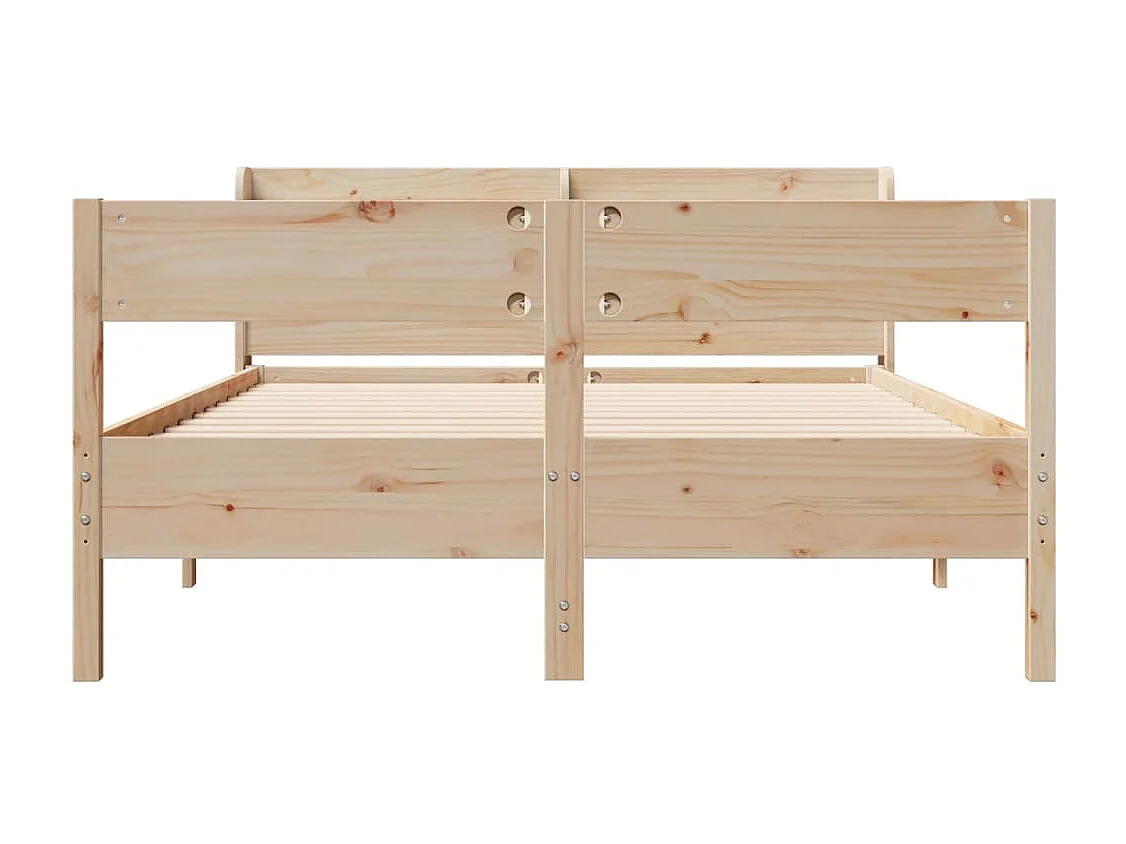 Estructura de cama sin colchón madera maciza de pino 160x200 cm