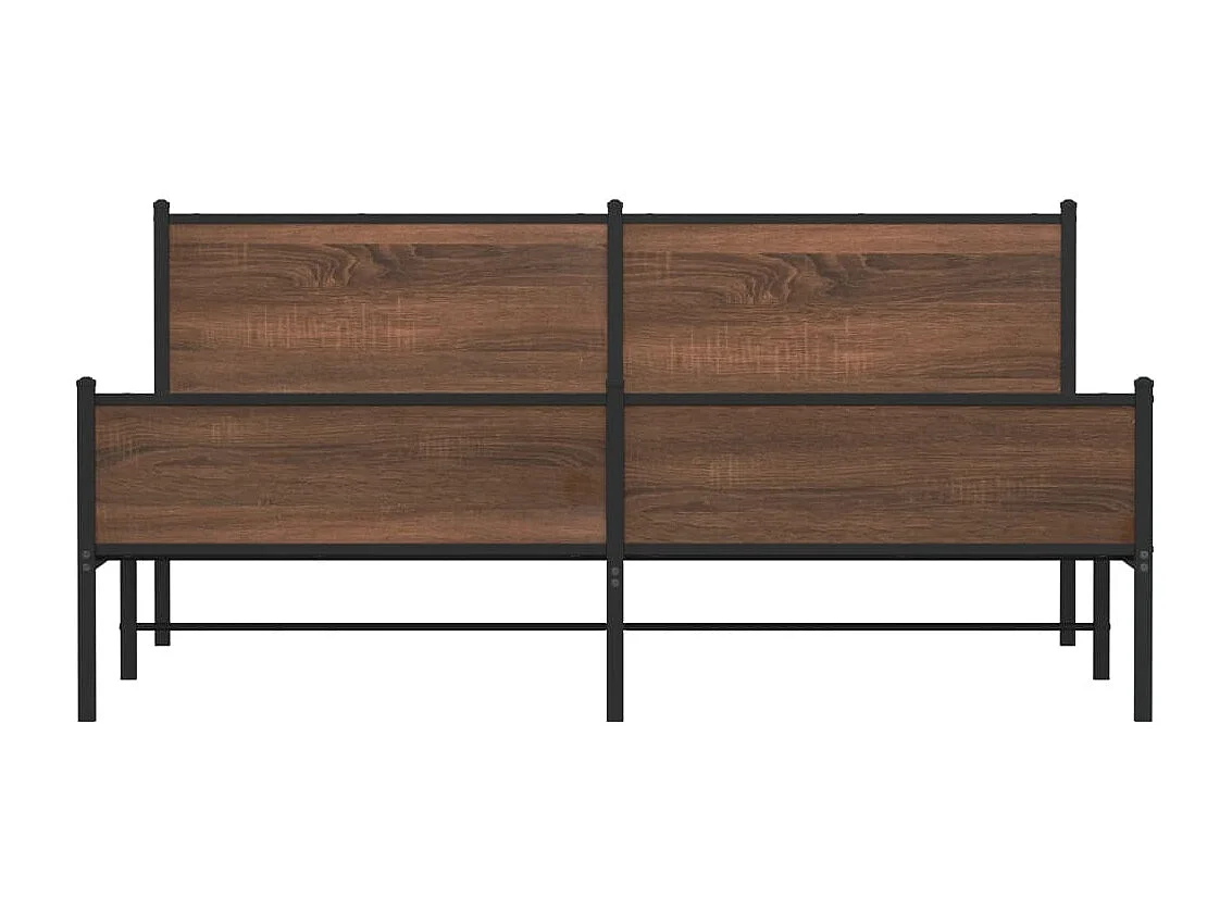 Estructura de cama sin colchón metal roble marrón 183x213 cm
