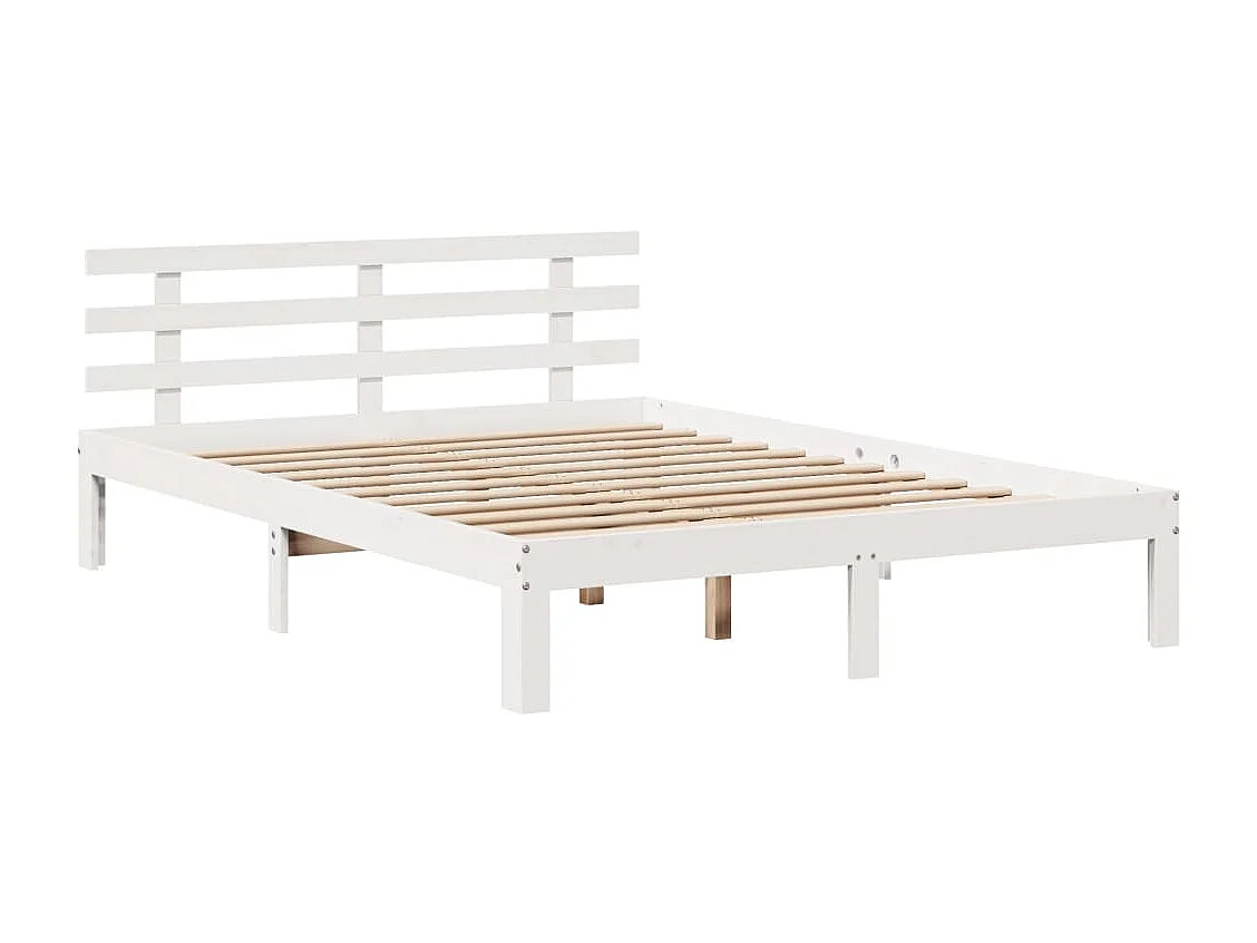 Cadre de lit avec tiroirs blanc 140x190 cm bois de pin massif