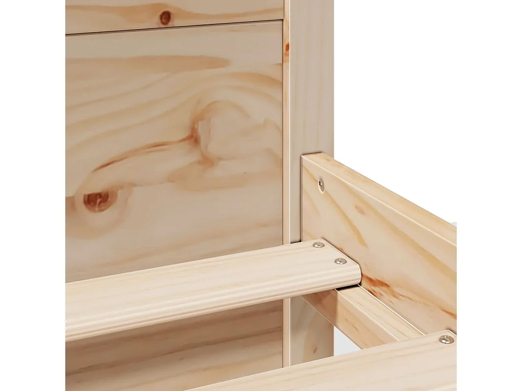Estructura de cama sin colchón madera maciza de pino 135x190 cm