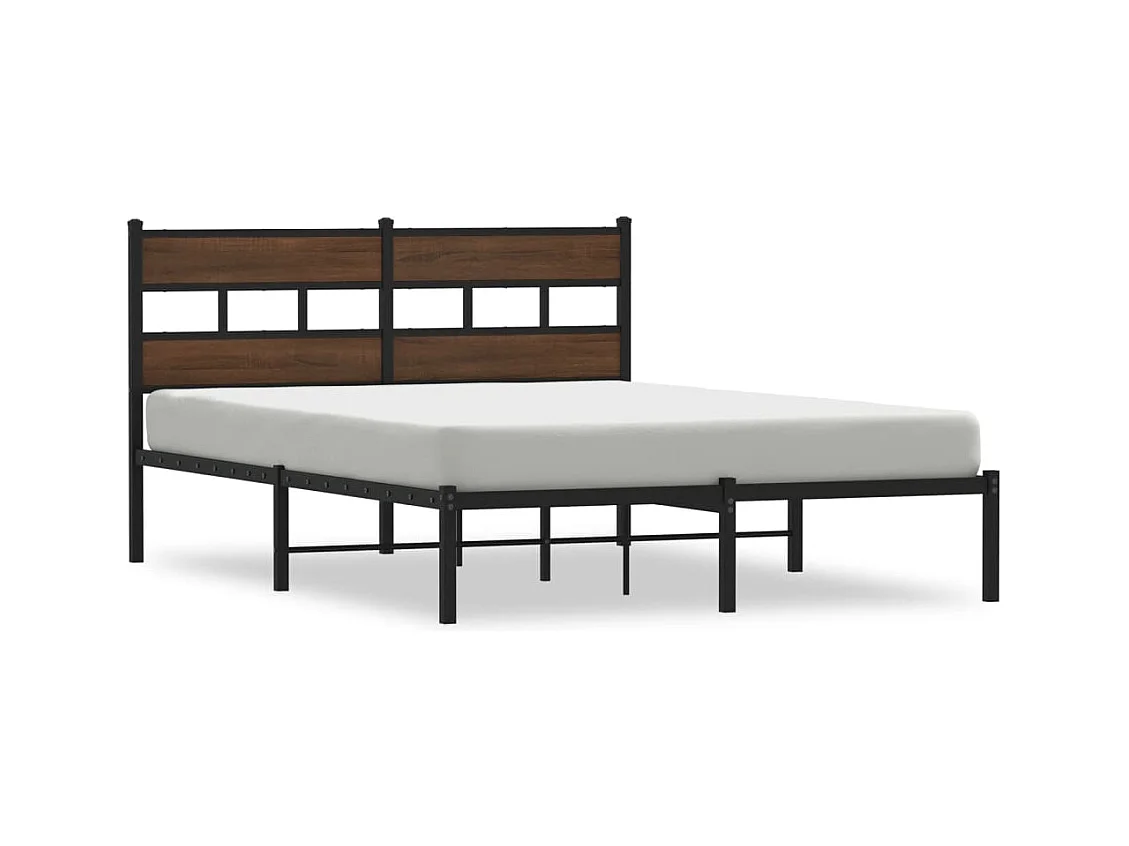 Cama sem colchão com cabeceira 160x200 cm carvalho castanho