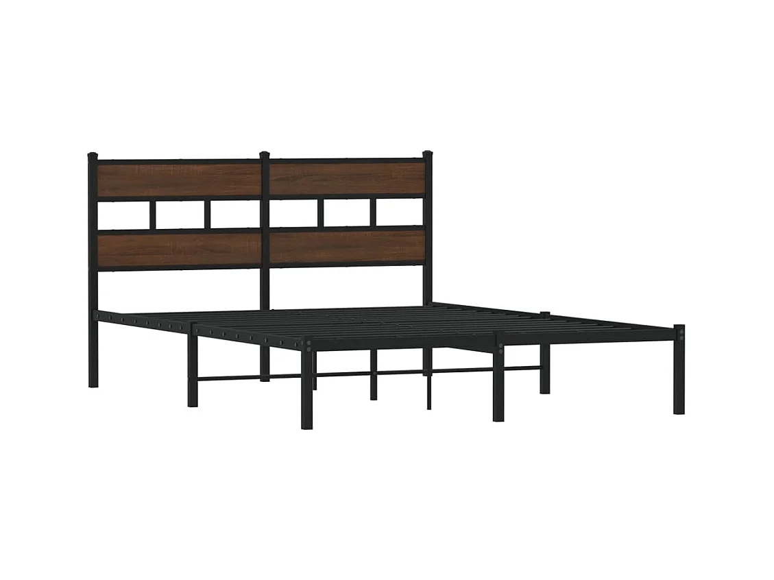 Cama sem colchão com cabeceira 160x200 cm carvalho castanho