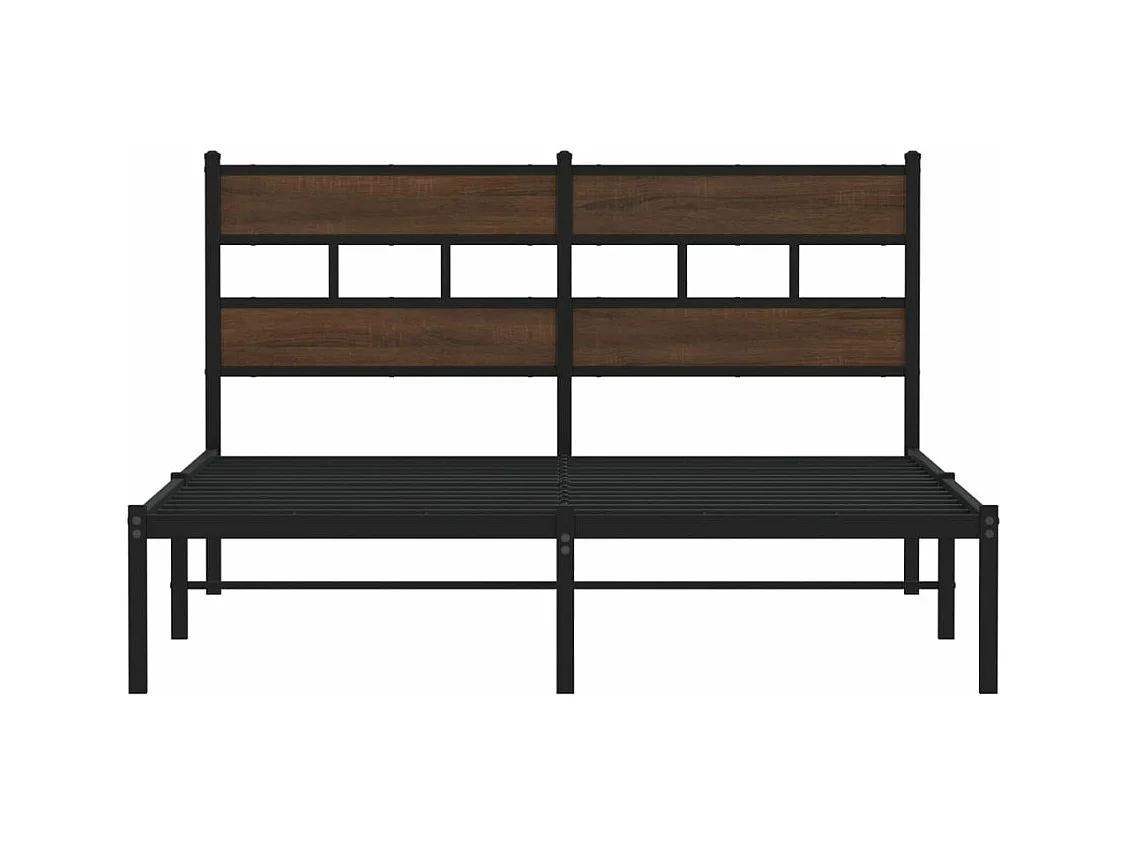 Cama sem colchão com cabeceira 160x200 cm carvalho castanho