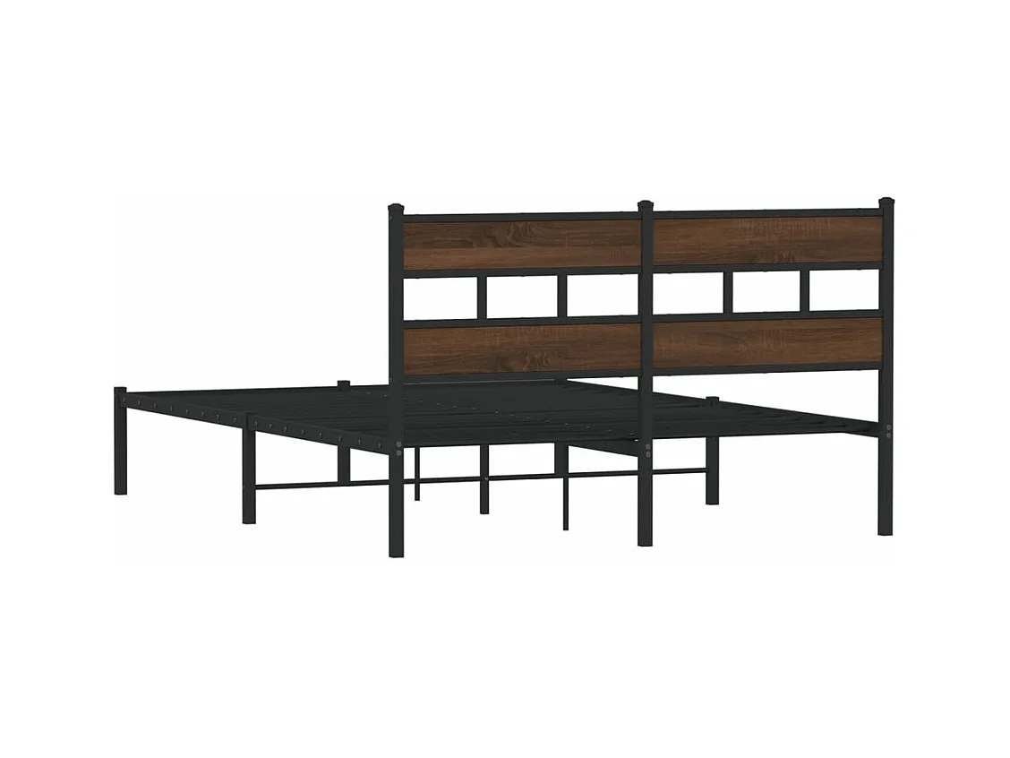 Cama sem colchão com cabeceira 160x200 cm carvalho castanho