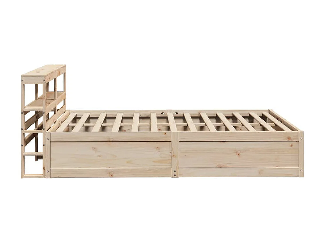 Estrutura cama c/ cabeceira 140x190 cm pinho maciço