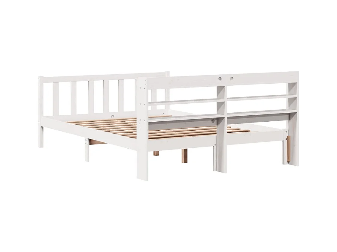 Cadre de lit sans matelas blanc 140x200 cm bois de pin massif