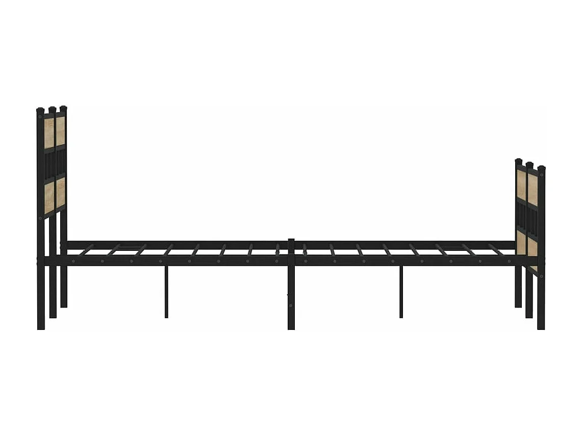 Estrutura de cama sem colchão 120x200 cm metal carvalho sonoma