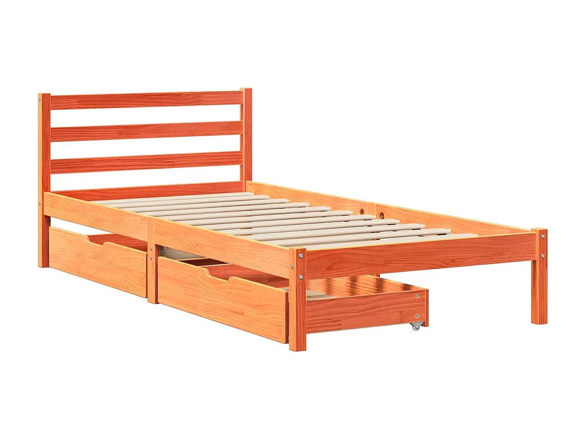 Estructura de cama sin colchón madera maciza marrón 90x190 cm