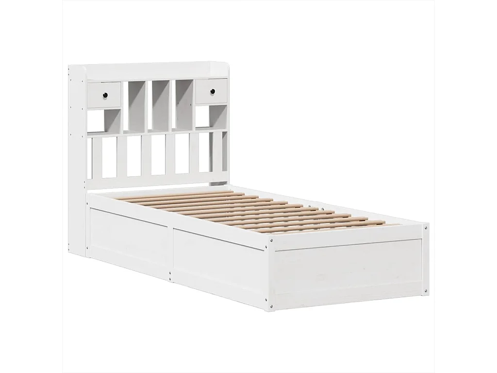 Cama sem colchão 75x190 cm madeira de pinho maciça branco
