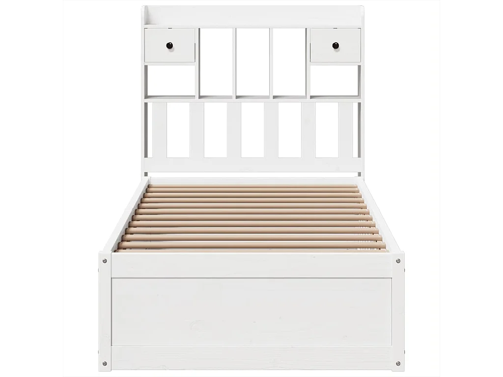 Cama sem colchão 75x190 cm madeira de pinho maciça branco