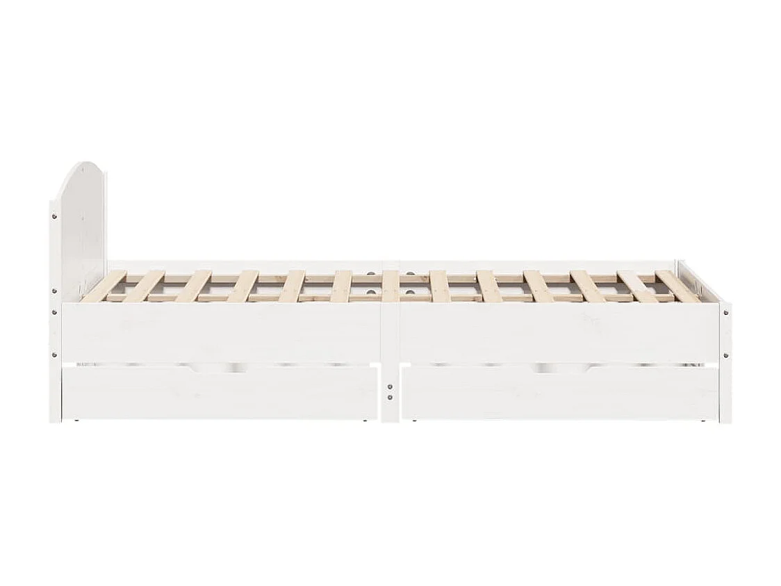 Cama sem colchão 140x190 cm madeira de pinho maciça branco