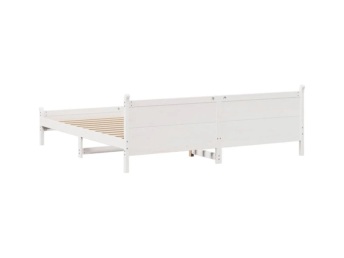 Estructura de cama sin colchón madera maciza blanca 200x200 cm