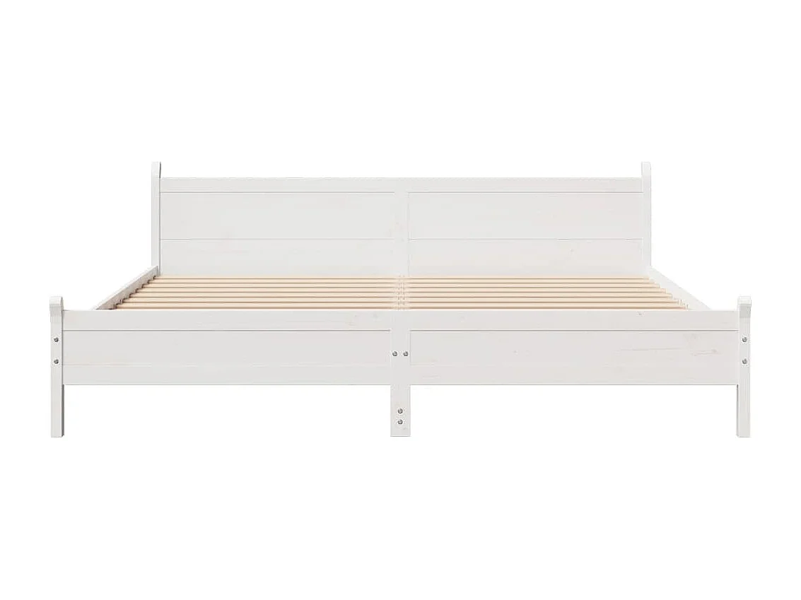 Cama sem colchão 200x200 cm madeira de pinho maciça branco