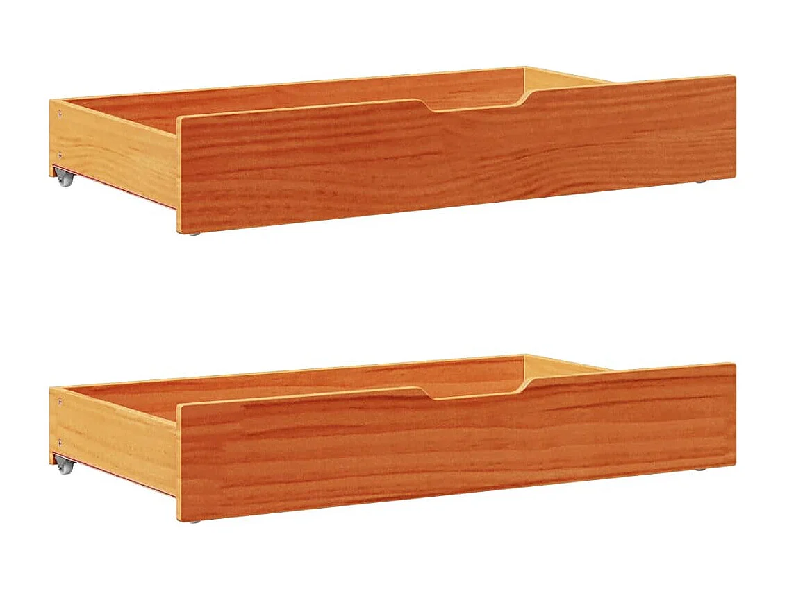 Cama sin colchón madera maciza de pino marrón cera 200x200 cm