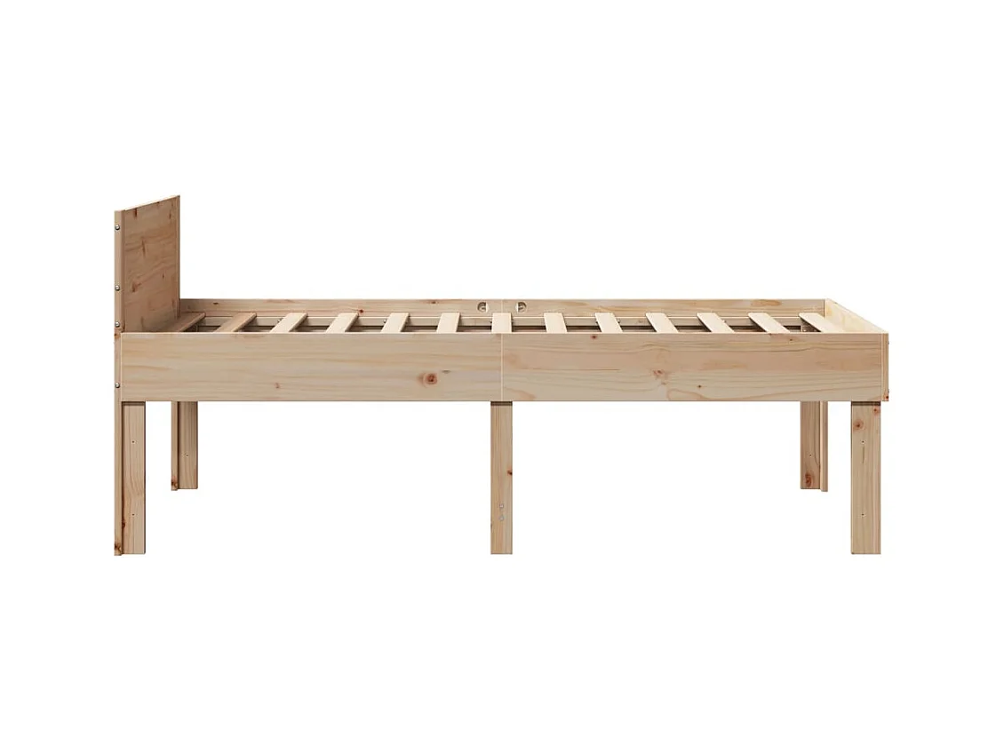 Cadre de lit sans matelas 75x190 cm bois de pin massif