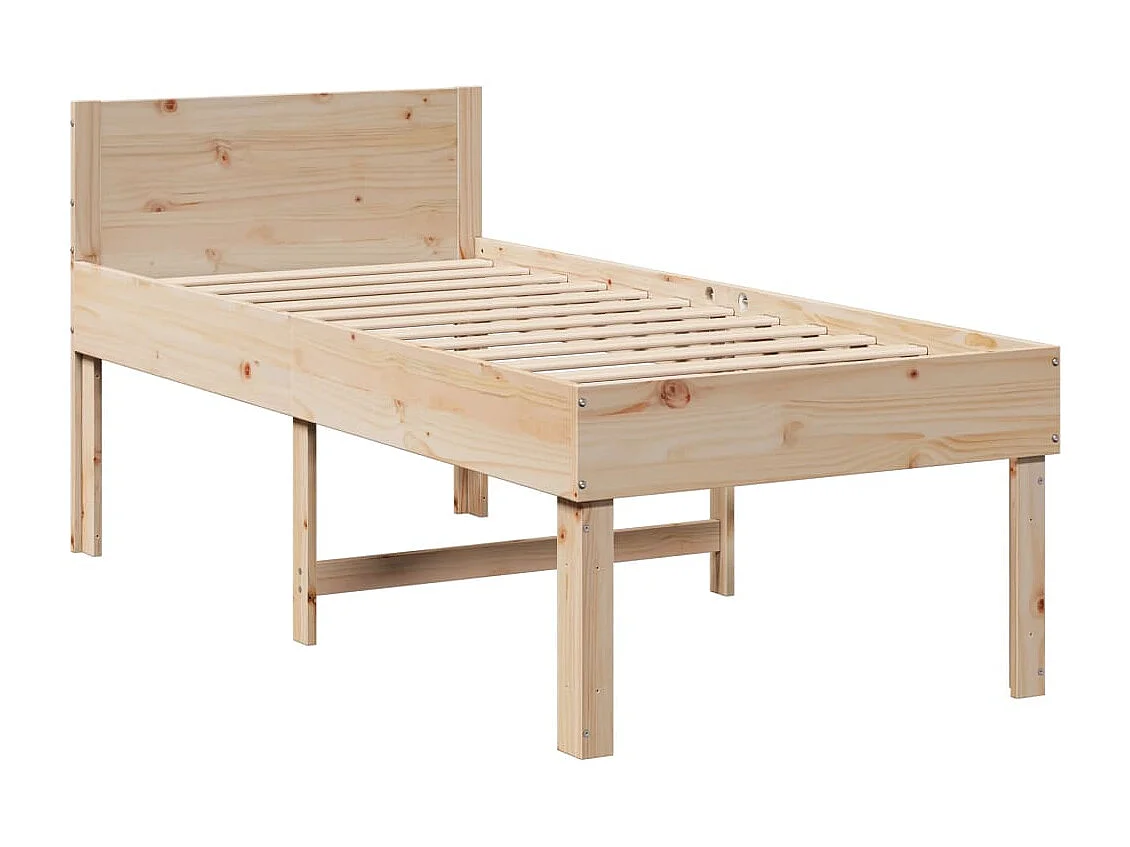 Estructura de cama sin colchón madera maciza pino 75x190 cm