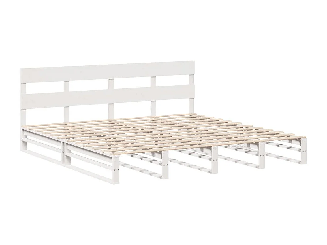 Cama sem colchão 200x200 cm madeira de pinho maciça branco