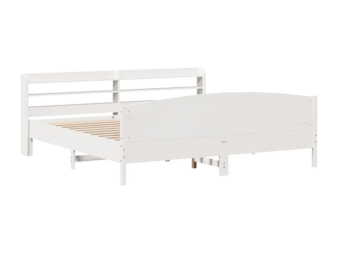 Cadre de lit sans matelas blanc 180x200 cm bois massif de pin