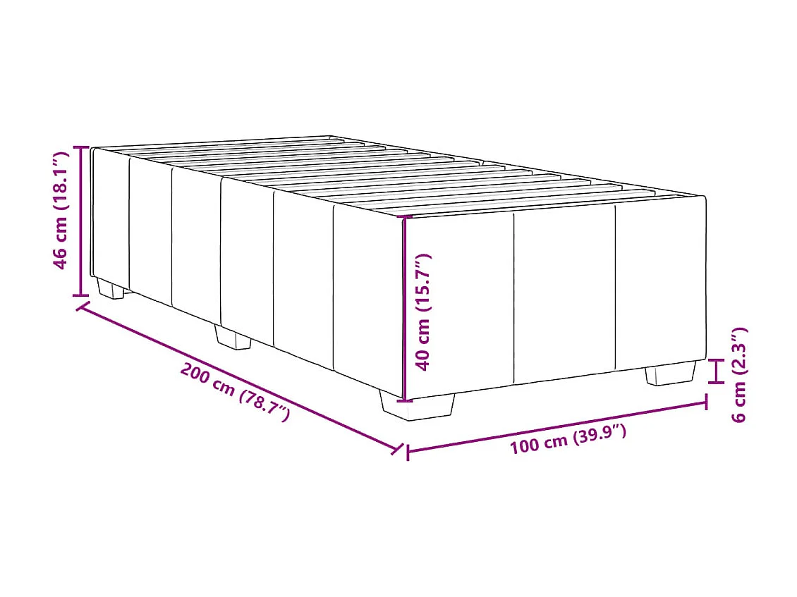 Estrutura de cama 100x200 cm tecido cinza-acastanhado