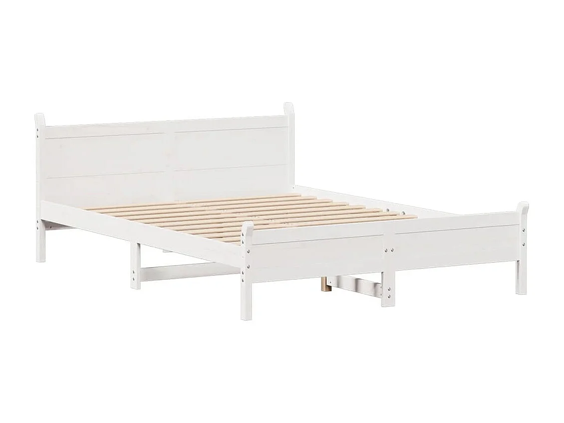 Cadre de lit sans matelas blanc 120x190 cm bois de pin massif