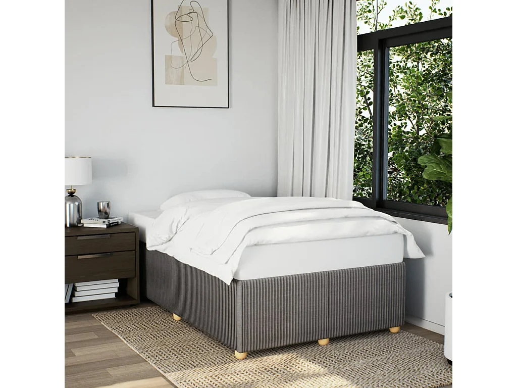 Estructura de cama tela gris taupe 120x190 cm