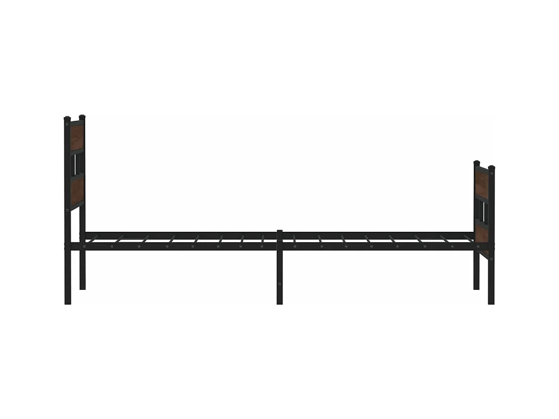 Estructura cama con cabecero y pie sin colchón marrón 90x190 cm