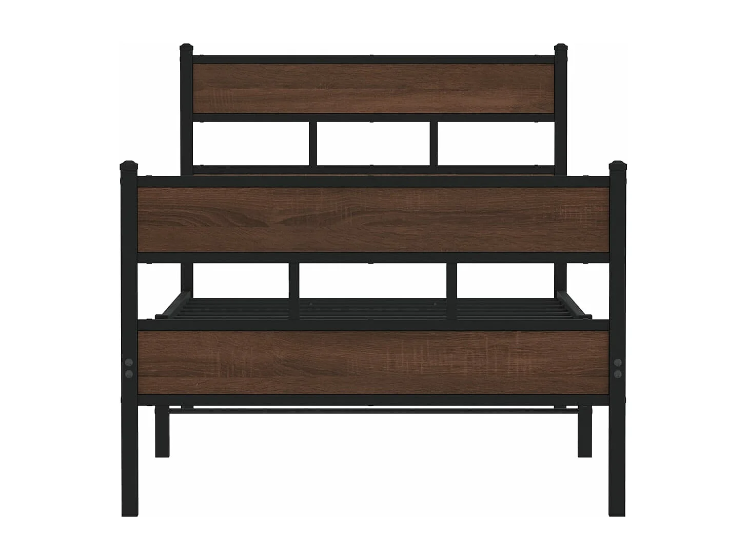 Estructura cama con cabecero y pie sin colchón marrón 90x190 cm