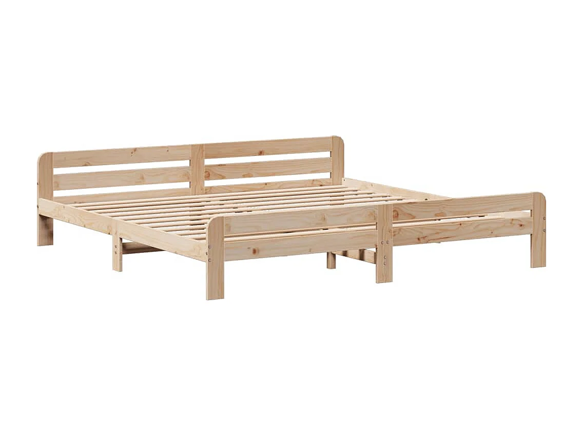 Estructura de cama sin colchón madera maciza de pino 200x200 cm