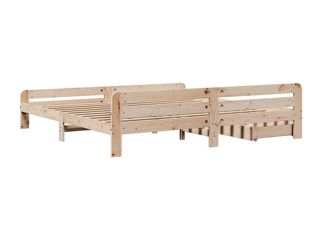 Estructura de cama sin colchón madera maciza de pino 200x200 cm