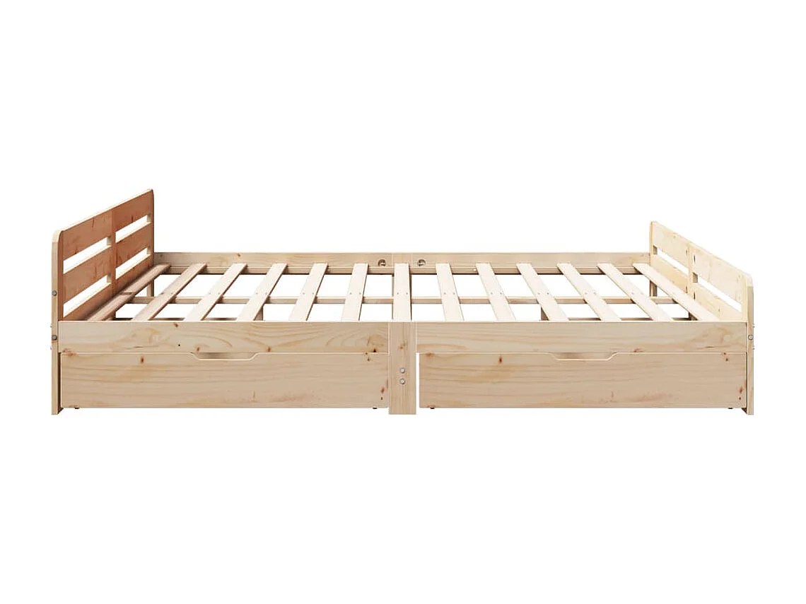 Cama sem colchão 200x200 cm madeira de pinho maciça