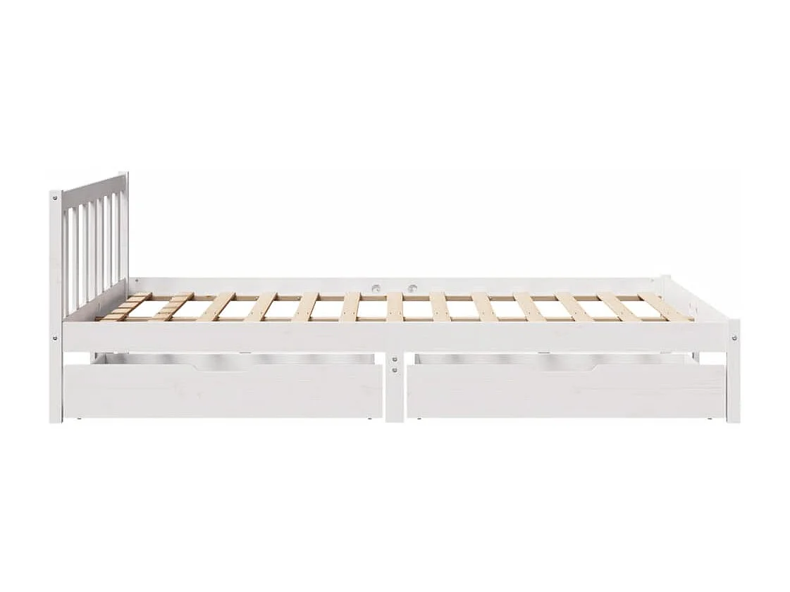Estructura de cama sin colchón madera maciza blanca 120x190 cm