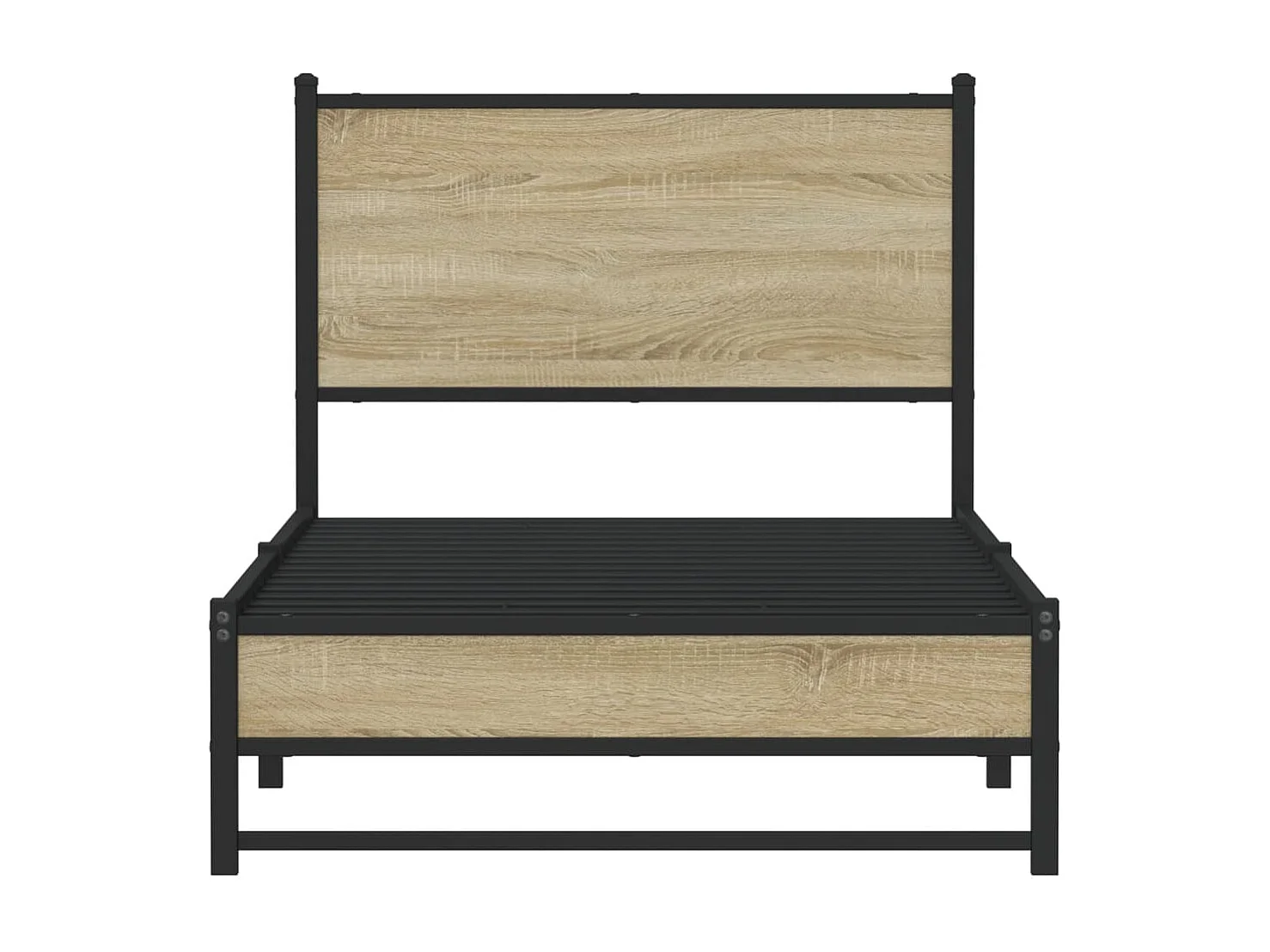 Estructura de cama sin colchón metal roble Sonoma 75x190 cm