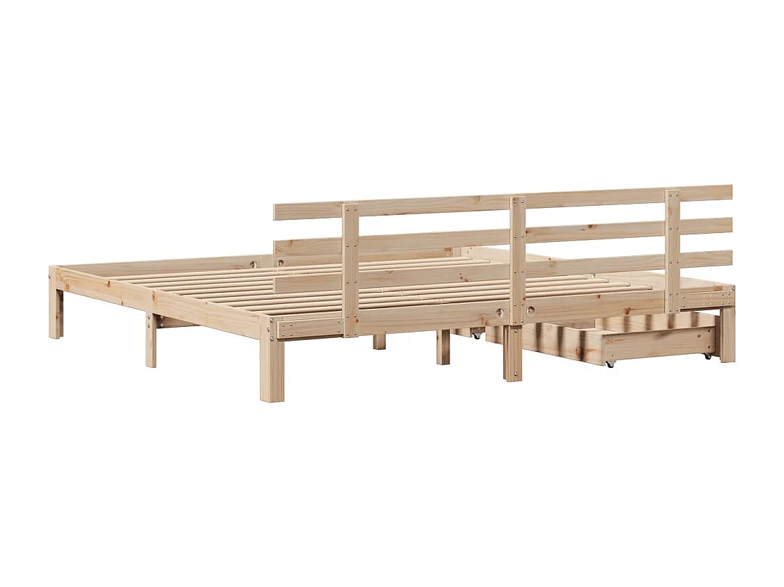 Estructura de cama con cajones madera maciza de pino 180x200 cm