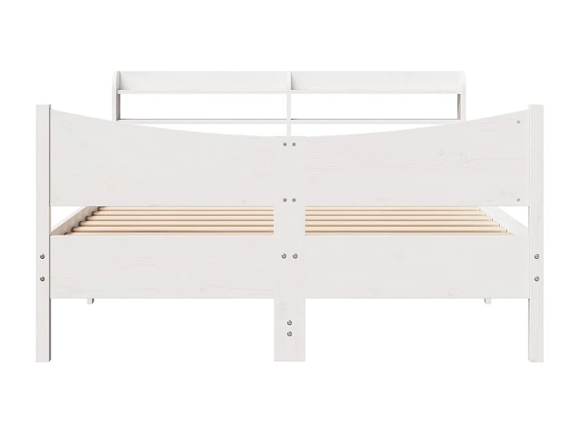Estructura de cama con cabecero madera pino blanco 140x190 cm