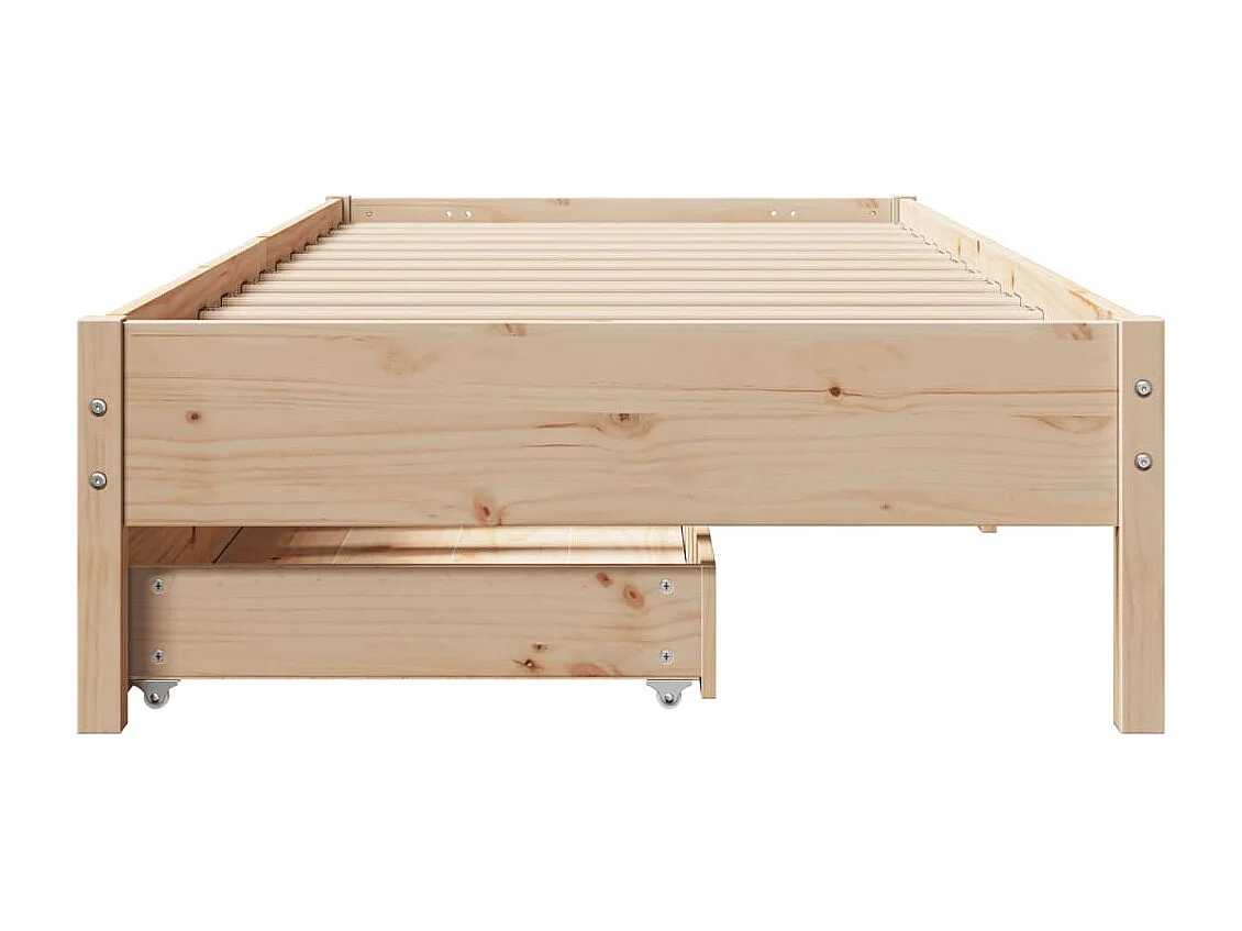 Estructura de cama sin colchón madera maciza pino 75x190 cm