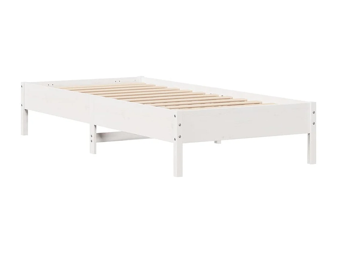 Estructura de cama sin colchón madera maciza blanca 90x190 cm