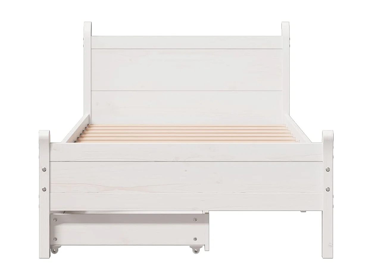Estructura de cama sin colchón madera maciza blanca 90x190 cm