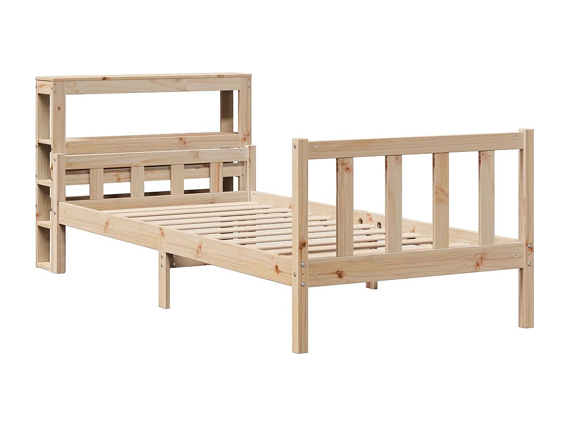 Estructura de cama sin colchón madera maciza de pino 100x200 cm