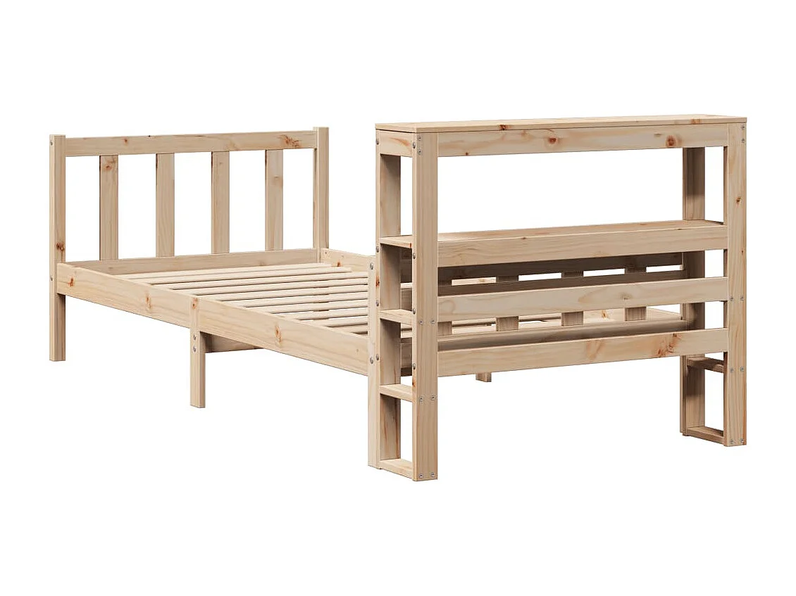 Estructura de cama sin colchón madera maciza de pino 100x200 cm