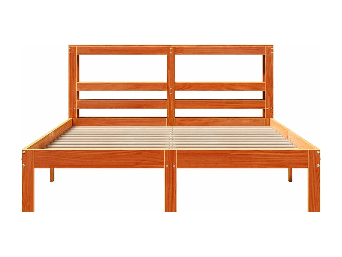 Estructura de cama sin colchón madera maciza marrón 120x190 cm