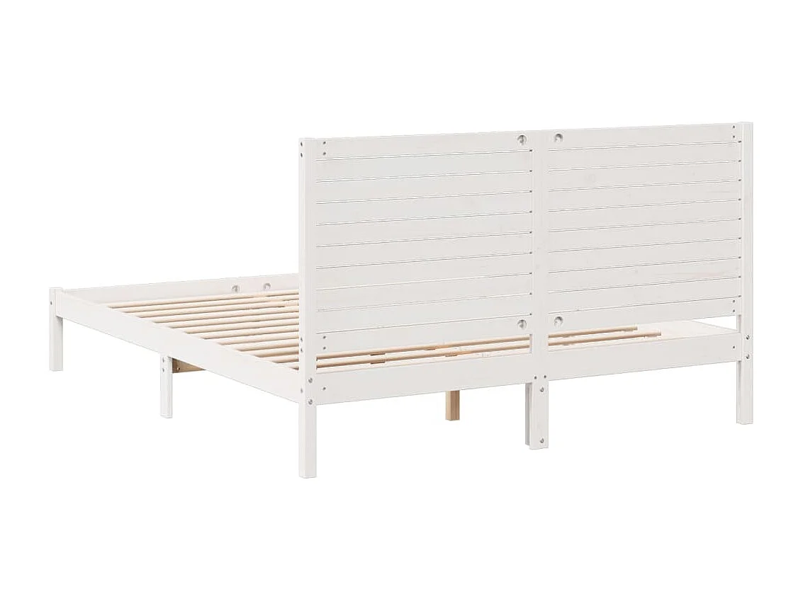 Cama extralarga sin colchón madera maciza blanca 160x210 cm