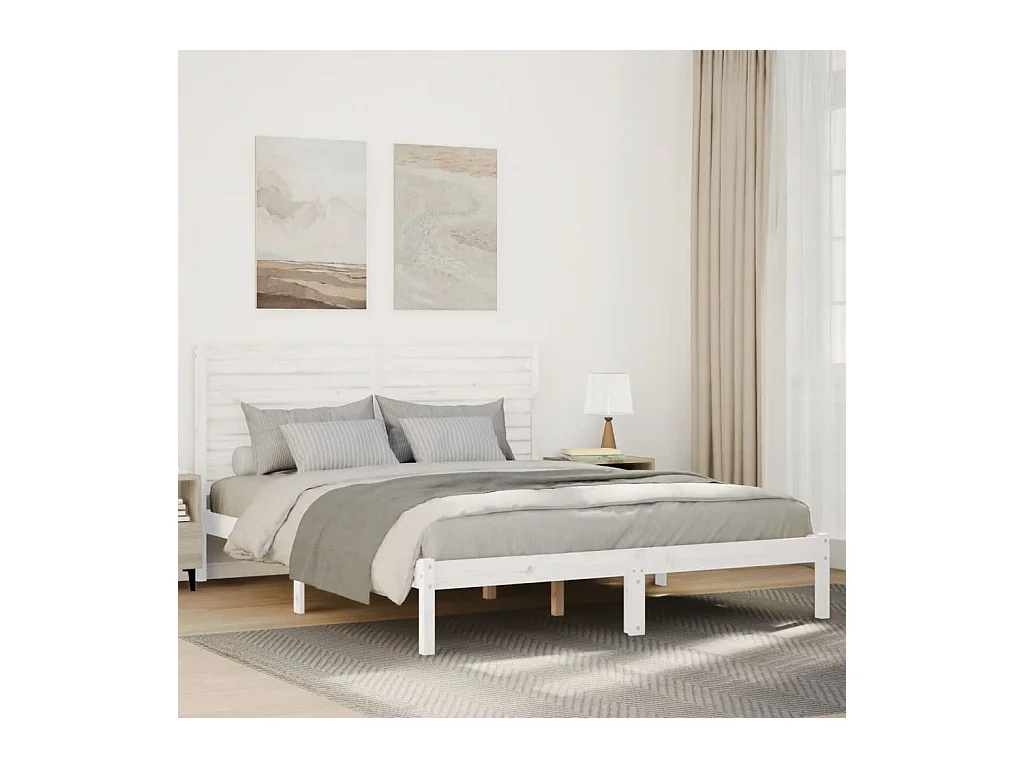 Cadre de lit extra long sans matelas 160x210 cm bois massif